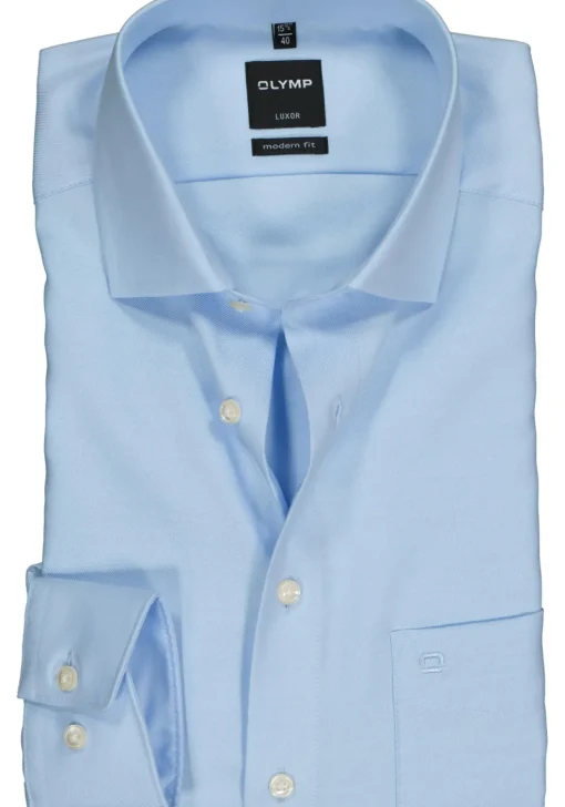 OLYMP Luxor modern fit overhemd, lichtblauw twill