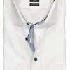 OLYMP Luxor modern fit overhemd, korte mouw, wit (blauw contrast)