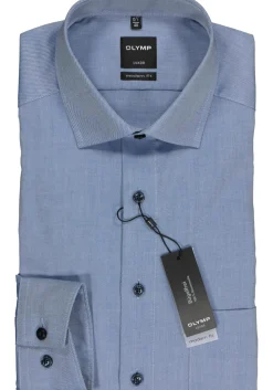OLYMP Luxor modern fit overhemd, marine blauw twill