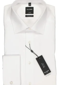 OLYMP Luxor modern fit overhemd, dubbele manchet, wit