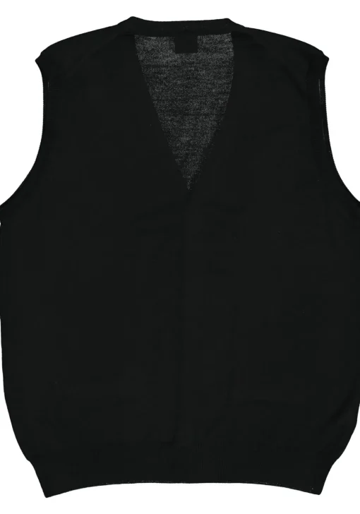 OLYMP modern fit mouwloos vest wol, V-hals, zwart