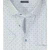 OLYMP modern fit overhemd, korte mouw, popeline, wit dessin