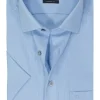 OLYMP modern fit overhemd, korte mouw, structuur, lichtblauw