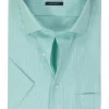 OLYMP modern fit overhemd, korte mouw, structuur, mint groen
