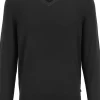 OLYMP modern fit trui wol, V-hals, zwart
