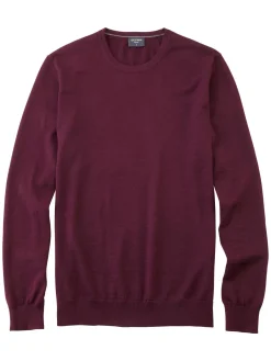OLYMP modern fit trui wol, O-hals, lichtblauw