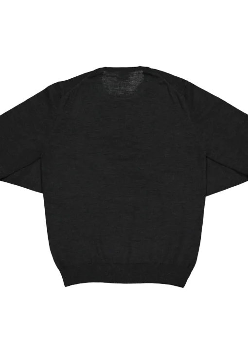 OLYMP modern fit trui wol, O-hals, antraciet