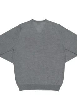 OLYMP modern fit trui wol, V-hals, grijs