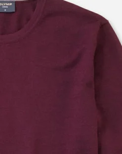 OLYMP modern fit trui wol, O-hals, lichtblauw