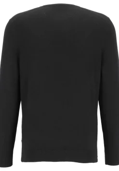 OLYMP modern fit trui wol, O-hals, zwart