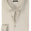 OLYMP No. 6 Six super slim fit overhemd, structuur, beige