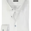 OLYMP No. 6 Six super slim fit overhemd, structuur, wit