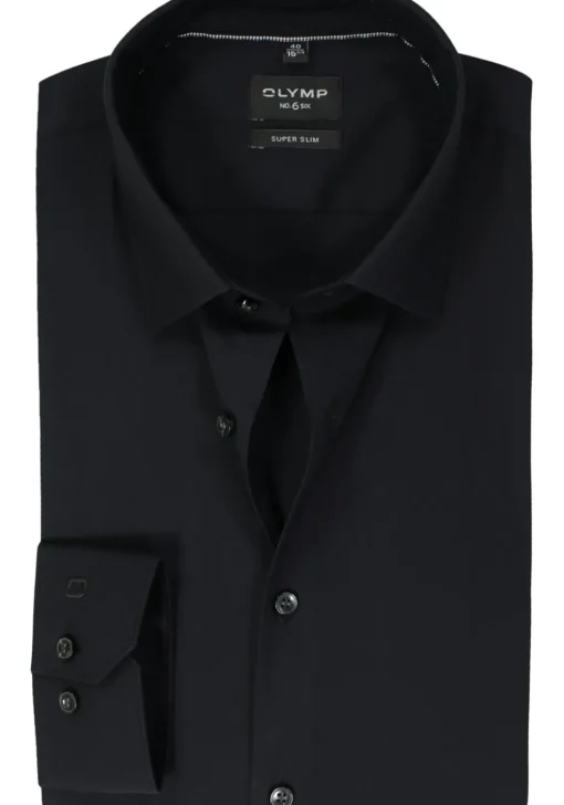 OLYMP No. Six super slim fit overhemd, zwart