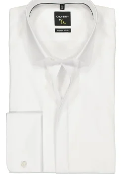 OLYMP No. Six super slim fit overhemd, dubbele manchet, wit