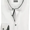 OLYMP No. Six super slim fit overhemd, wit (zwart contrast)
