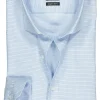 OLYMP No. Six super slim fit overhemd, mouwlengte 7, lichtblauw geruit