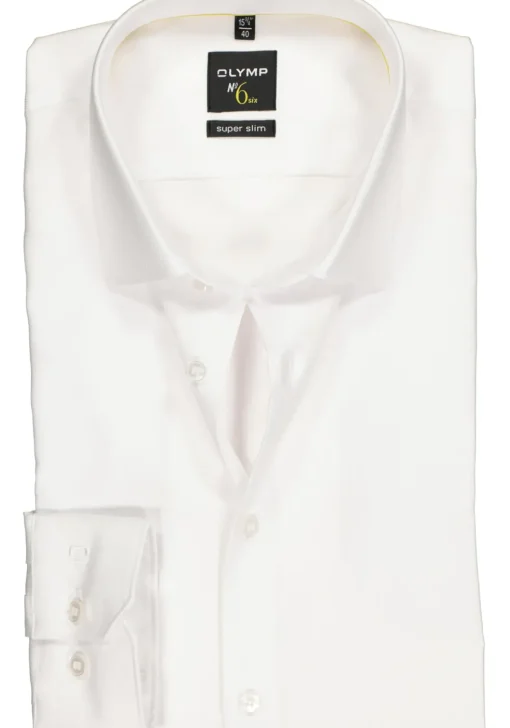 OLYMP No. Six super slim fit overhemd, wit twill