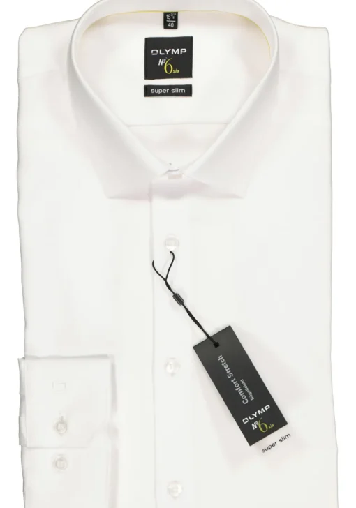 OLYMP No. Six super slim fit overhemd, wit twill