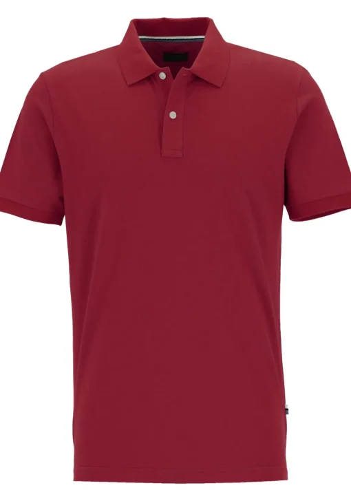 OLYMP Polo Casual, modern fit polo, donkerrood