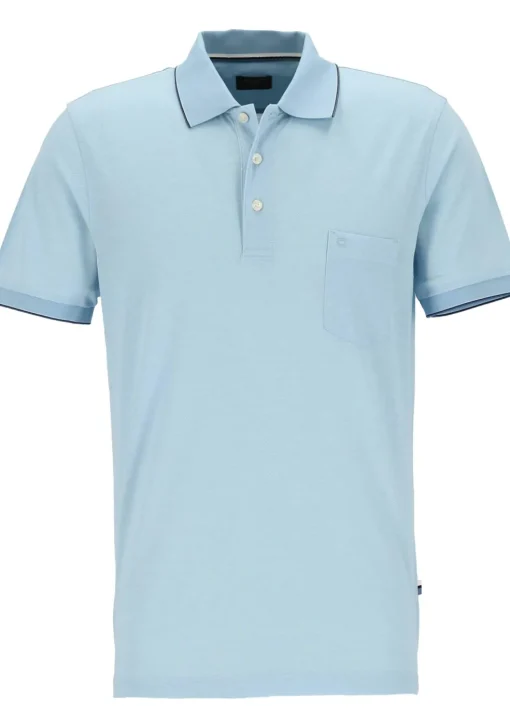 OLYMP Polo Casual, modern fit polo, lichtblauw