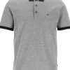 OLYMP Polo Casual, modern fit polo, zwart met wit melange