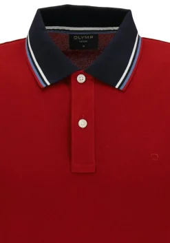 OLYMP Polo Casual, modern fit polo, donkerrood
