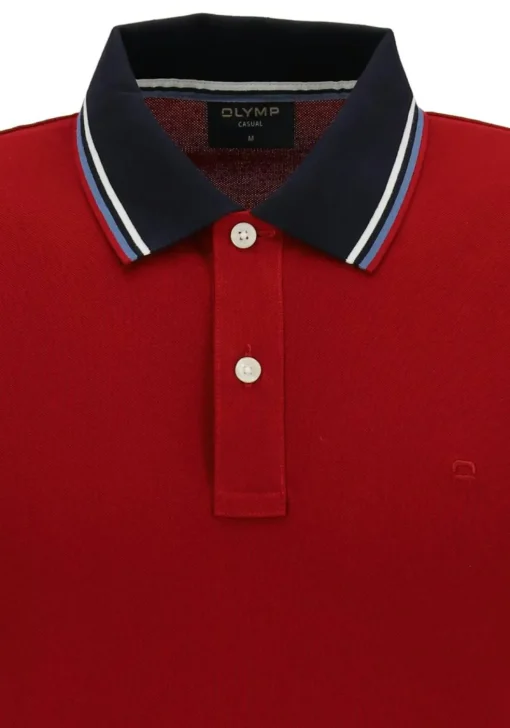 OLYMP Polo Casual, modern fit polo, donkerrood