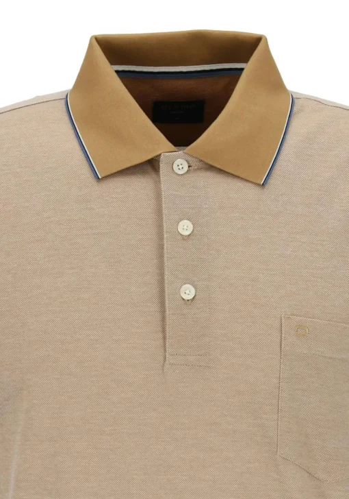OLYMP Polo Casual, modern fit polo, caramel