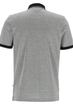 OLYMP Polo Casual, modern fit polo, zwart met wit melange