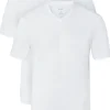 OLYMP T-shirts (2-pack), V-hals, wit
