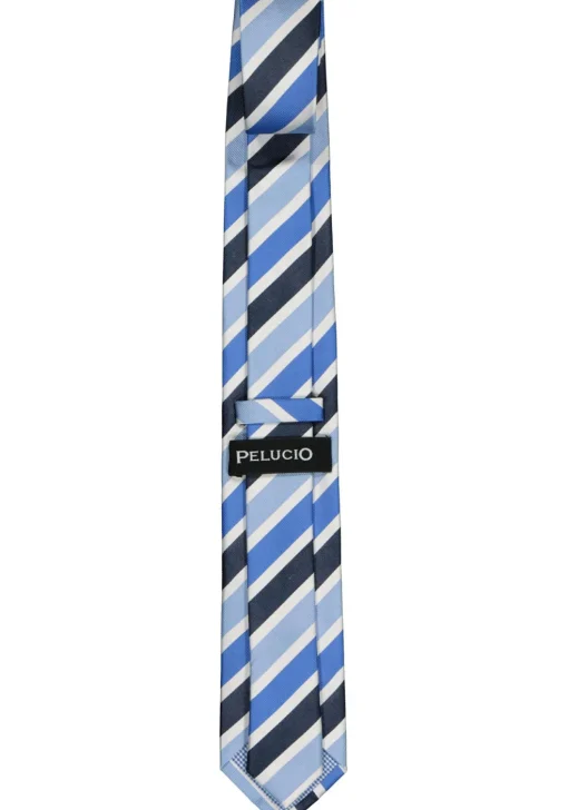 Pelucio stropdas, blauw gestreept