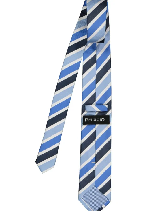 Pelucio stropdas, blauw gestreept