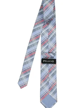 Pelucio stropdas, blauw met rood geruit