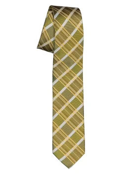 Pelucio stropdas, mosterdgeel geruit