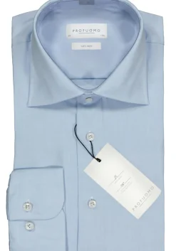 Profuomo regular fit overhemd, fine twill, lichtblauw