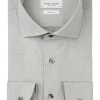 Profuomo slim fit heren overhemd, dobby, groen