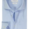 Profuomo slim fit heren overhemd, dobby, lictblauw