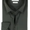 Profuomo slim fit heren overhemd, jersey, groen