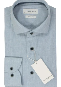 Profuomo slim fit heren overhemd, Oxford, lictblauw