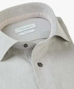 Profuomo slim fit heren overhemd, dobby, groen