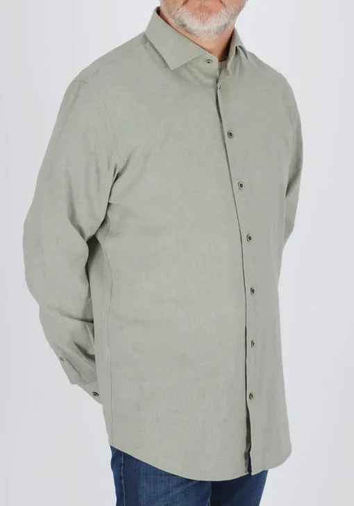 Profuomo slim fit heren overhemd, Oxford, groen