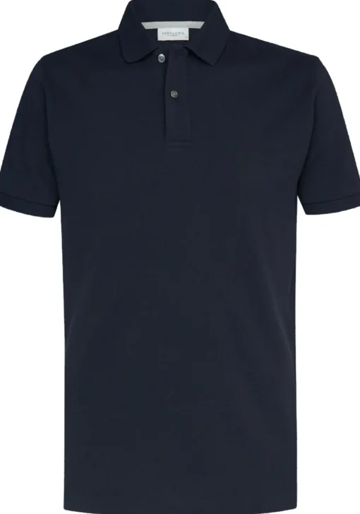 Profuomo slim fit heren polo, navy blauw
