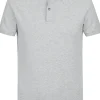 Profuomo slim fit heren polo, lichtgrijs
