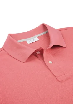 Profuomo slim fit heren polo, donkerroze