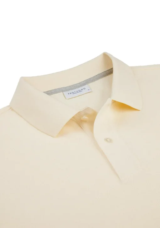 Profuomo slim fit heren polo, geel