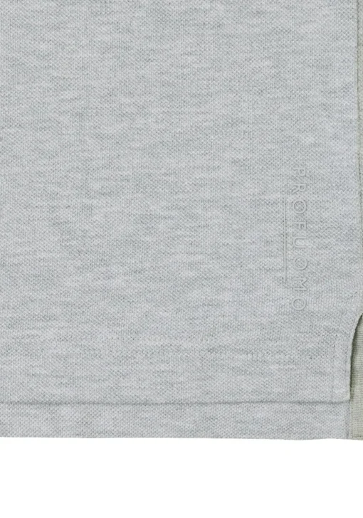 Profuomo slim fit heren polo, lichtgrijs