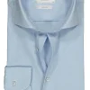 Profuomo slim fit overhemd, mouwlengte 72 cm, twill, lichtblauw