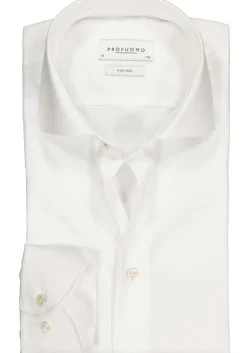 Profuomo slim fit overhemd, twill, wit