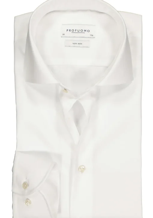 Profuomo slim fit overhemd, twill, wit