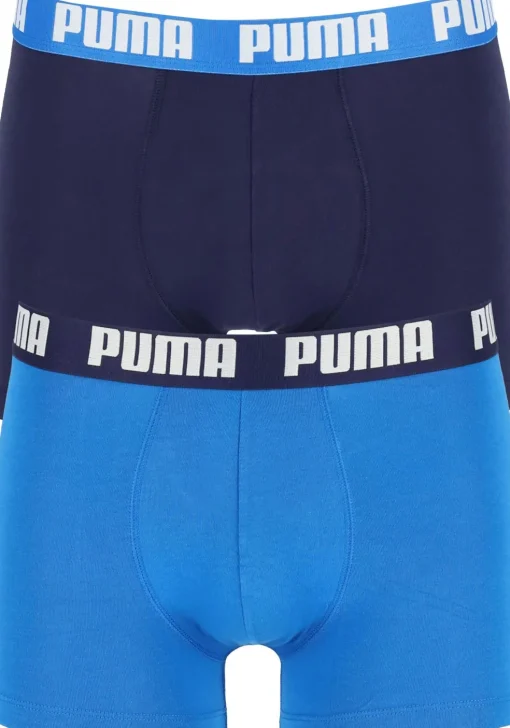 Puma Basic Boxer heren (2-pack), licht- en donkerblauw